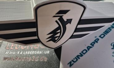 Zündapp Wandreklame Leuchtkasten 33x15x6cm Weiß / Schwarz